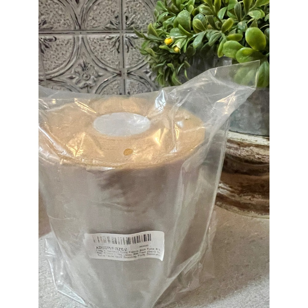 Lings Moment Gold Tulle Fabric Bolt 6 Inch x 100 Yards 300 Feet Wedding Decor
